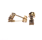 New 14k yellow gold 2 stone diamond stud Natural earrings .46ct I1 K cluster — photo 4
