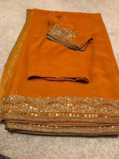 Orange Gold Sari