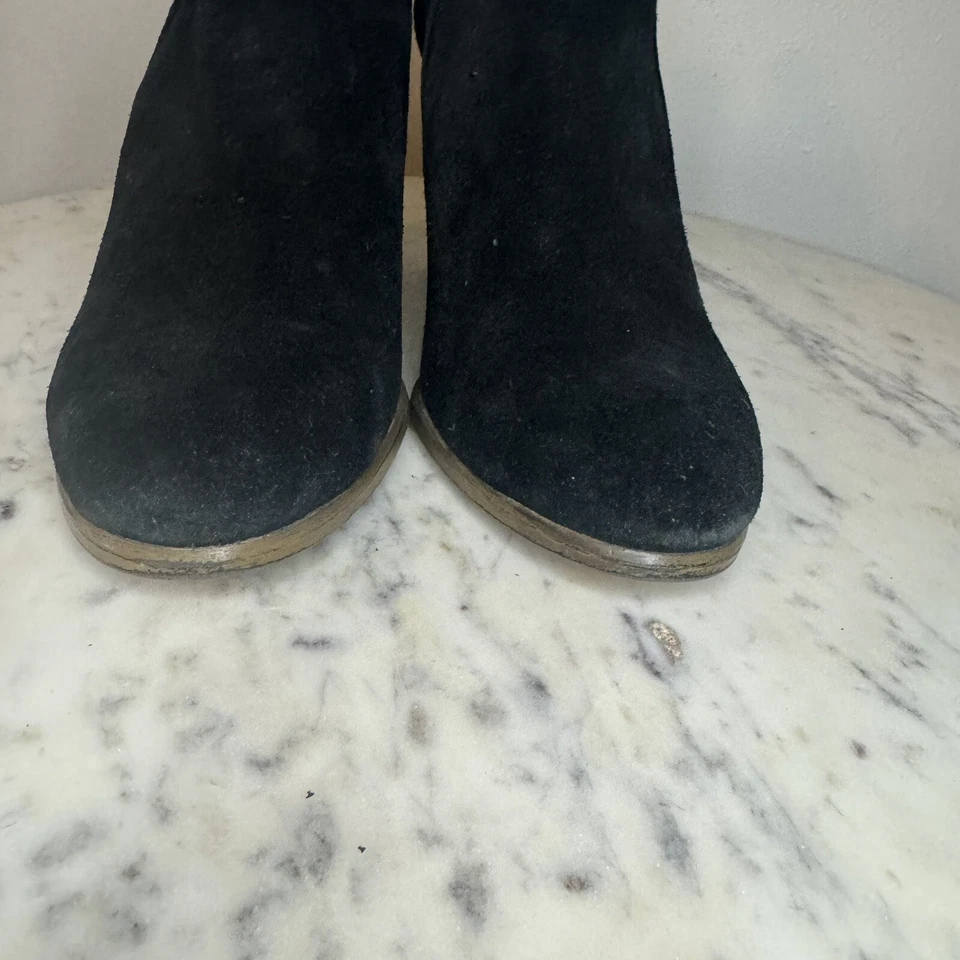 Vince Camuto Talla 5.5M Negro Gamuza Peek A Boo Botines Tacones -J1 Foto 3 de 4