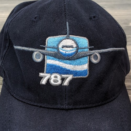 Boeing 787 Dreamliner Jet Airplane Baseball Hat Adult Buckle Strapback Cap Blue - 第 5/8 張圖片