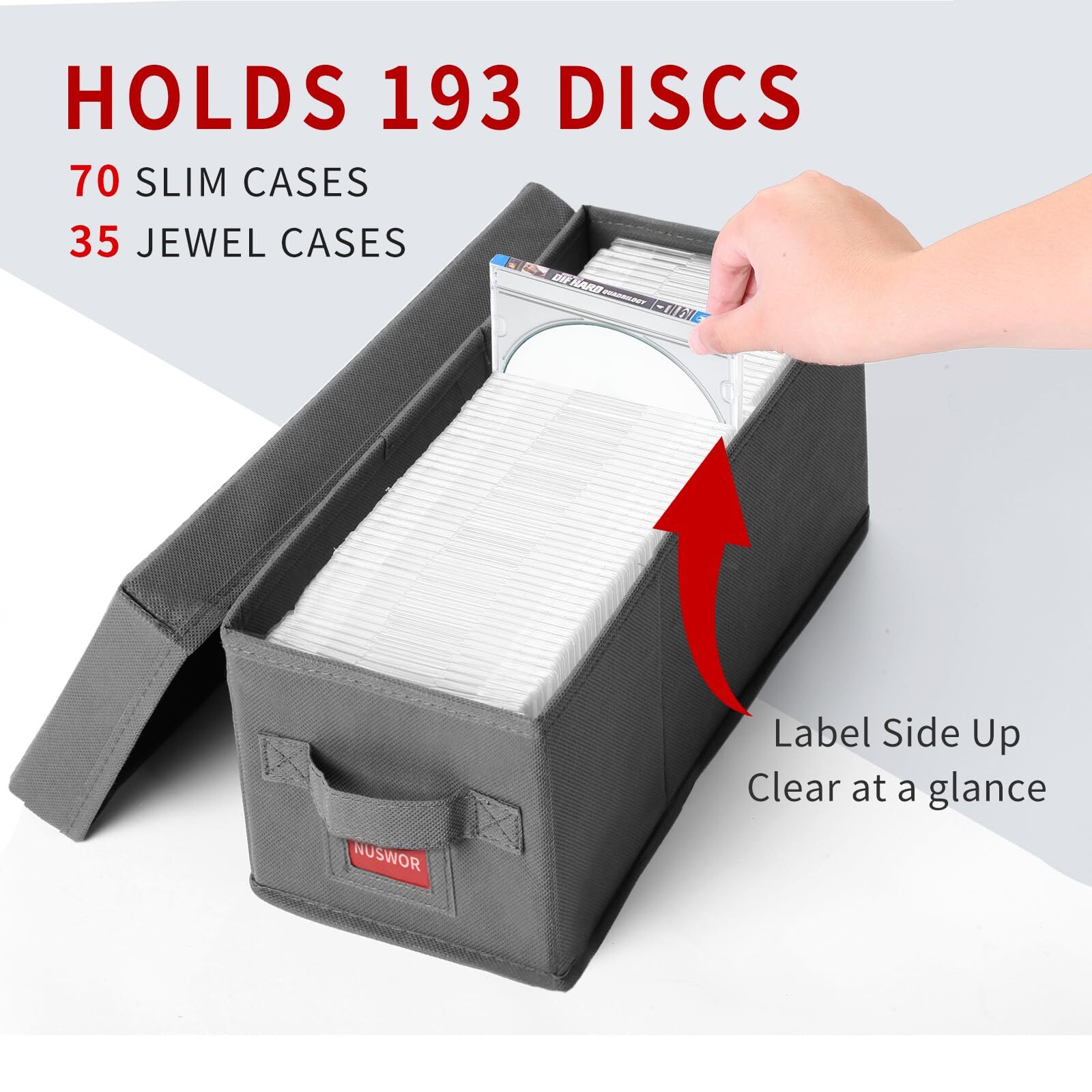 2 Pack CD Storage Box CD Case Container w/ Lids Holds 30 CDs in Full ...