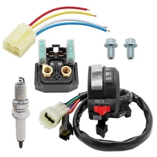 M MATI Start Stop Switch & Starter Solenoid Relay & Plug & Spark for Yamaha Y...