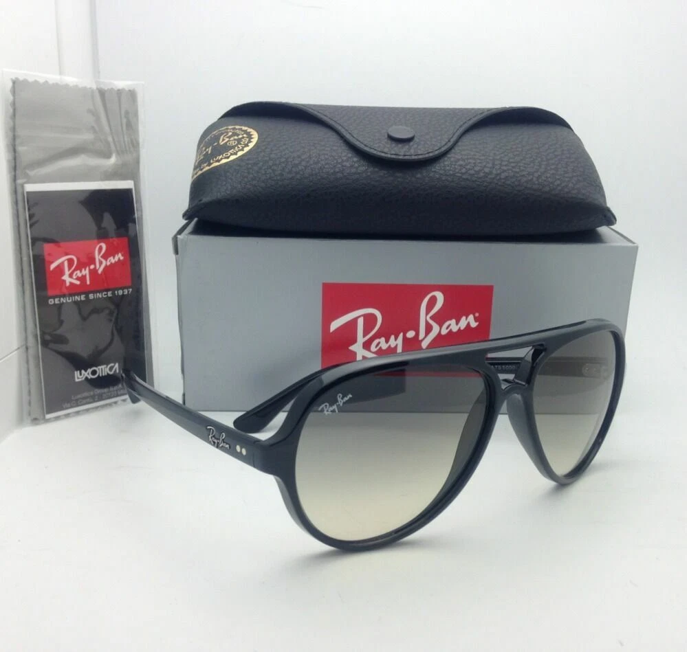 New RAY BAN Sunglasses RB 4125 CATS 5000 601 32 59 13 Black w Grey Gradient Lens
