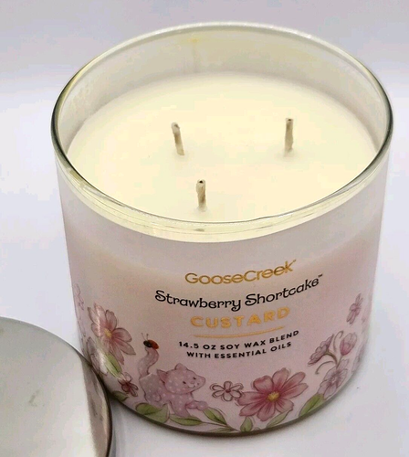 Goose Creek Strawberry Shortcake Line "Custard" Scent 3 Wick Candle - Picture 4 of 6