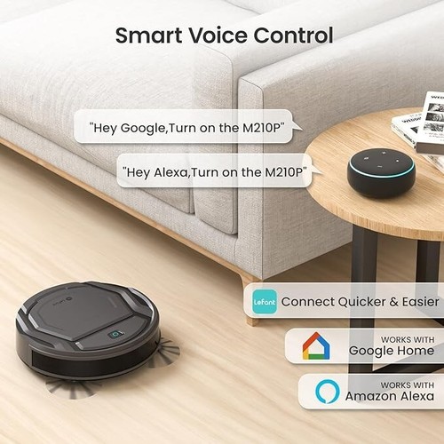 Lefant M210P Gray Robot Vacuum Cleaner 2200Pa Wi-Fi/App/Alexa Pet Hair Carpet - Picture 2 of 6