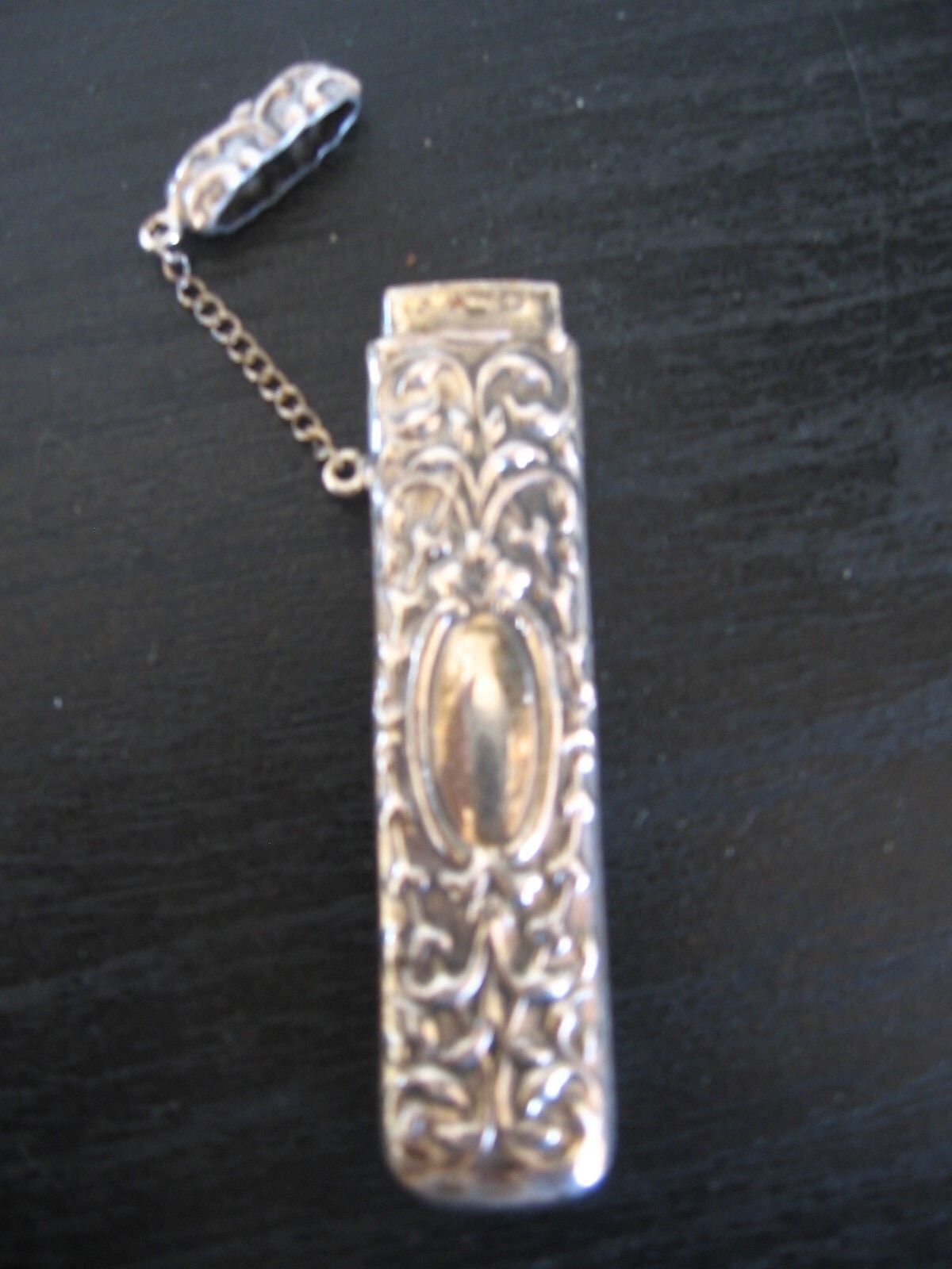 STERLING SILVER REPOUSSE NEEDLE CASE
