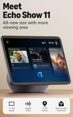 Neu Amazon Echo Show 11 Neueste Gen Full HD Graphit 11'' Display Alexa+ - ORIGINAL