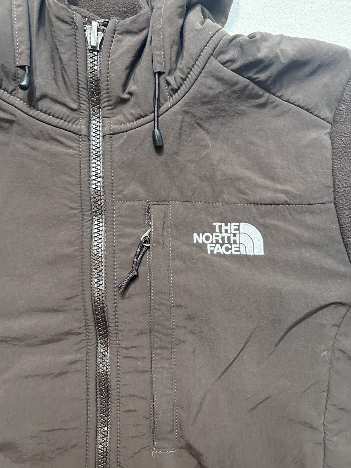 Women's The North Face Denali Hooded Fleece Jacket Brown Size Medium thumbnail 2