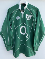 Canterbury Ireland 2007/09 Home Rugby Jersey Kids Large Long Sleeve Green O2