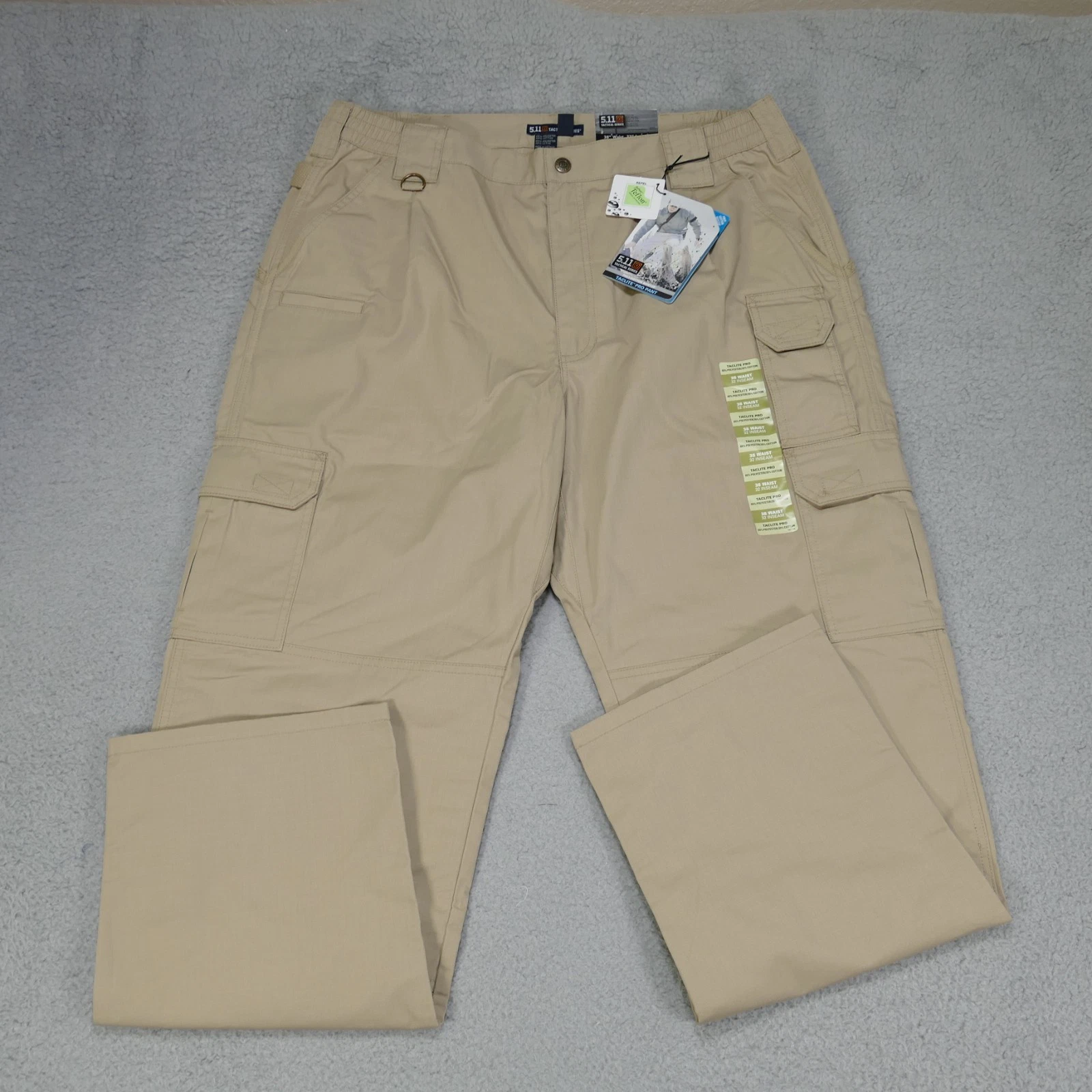 5.11 Tactical Beige Taclite Pro Outdoor Double Knee Ripstop Cargo Pant Men 38x32