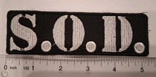 S.O.D Stormtroopers Of Death Embroidered Patch Iron On Or Sew On
