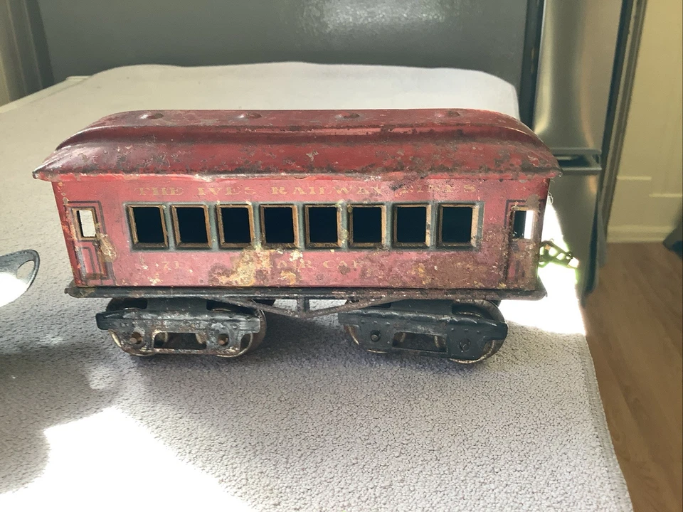 Vintage O Gauge Ives No. 17 Tender &no. 71 Chair Car Used  - Image 2 of 4