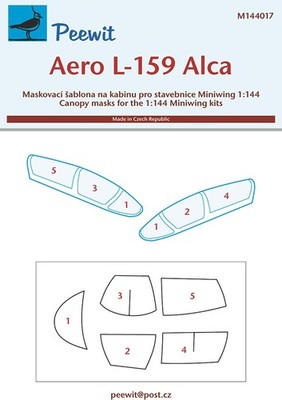 Peewit 1/144 Aero L-159 Alca Canopy Masks for Miniwing kits