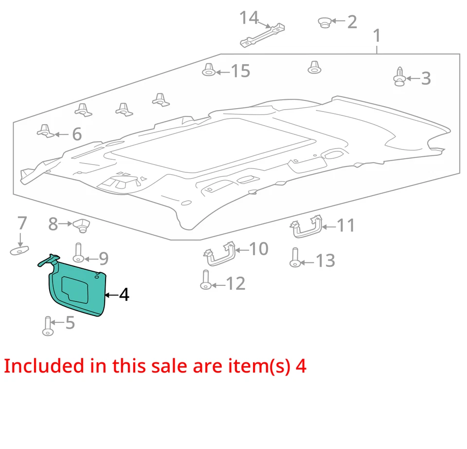 2013-2019 Ford Escape водитель солнцезащитный козырек зеркало левый солнцезащитный козырек слоновой кости VBRO0 - Изображение 3 из 4