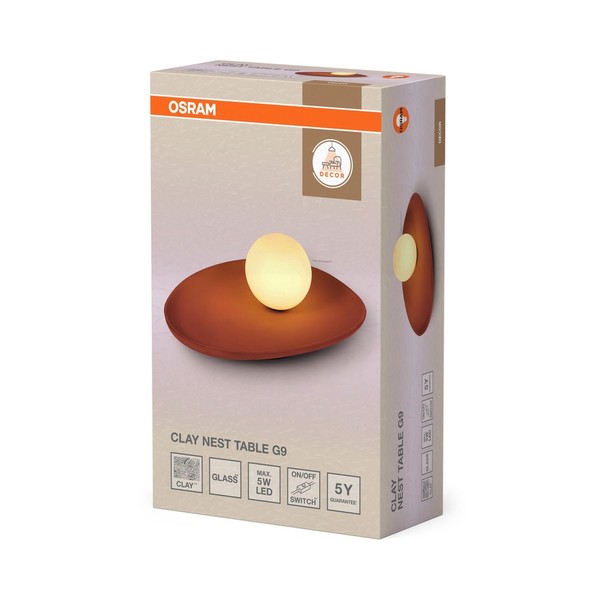 Tischleuchte Ton Glas Weiß Osram G9 BüRo Wohnzimmer H:13,5 Cm Tischlampe Flur-image