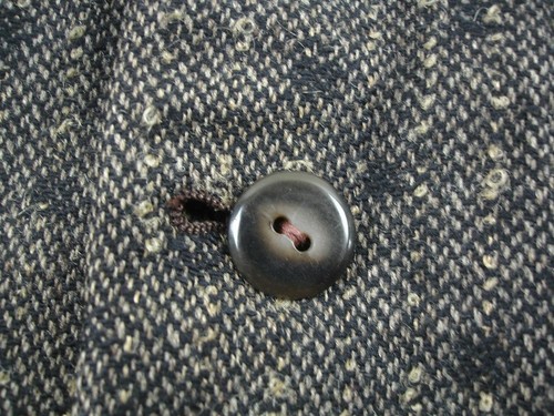 Men's L XL 44R Vtg 1940's Black Tan Tweed Polka-Dot Hacking Jacket Blazer Coat - Picture 13 of 18