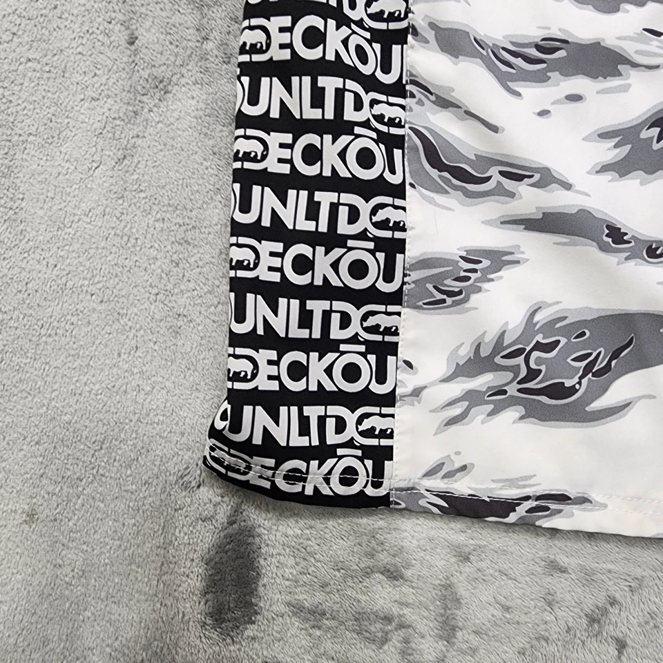 Pantalones Cortos de Tabla Ecko Unltd Para Hombres M Blanco Gris Negro Camuflaje Llamas Logo Pull On Elástico Foto 2 de 4