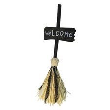 Broom with Welcome Sign Decorative Prop Lightweight for Entryway, Party