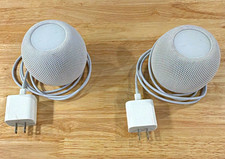 Apple Lot of 2 HomePod mini Smart Speakers White Wi-Fi Bluetooth w/ Adapters
