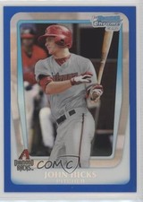 2011 Bowman Draft Chrome Prospects Blue Refractor 128/199 John Hicks #BDPP1 1u6