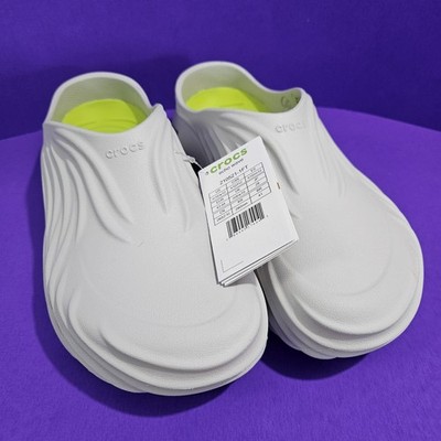 Crocs Men Size 10/Women Size 12 Echo Wave Atmosphere Grey Lime Punch Sandals NEW