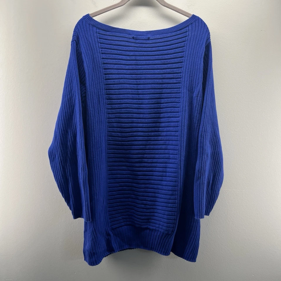 Suéter Lands End Mujer 3X Azul Manga Larga Pullover Tejido con Cable Foto 2 de 4