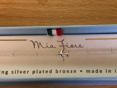 MIA FIORE STERLING SILVER PLATED BRONZE JET AIRPLANE BRACELET MADE