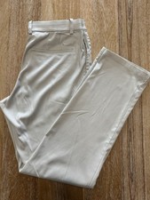 Nike Golf Flex Core Dri-FIT Pants Men's 33x32 Flat Front Light Bone Beige Cream