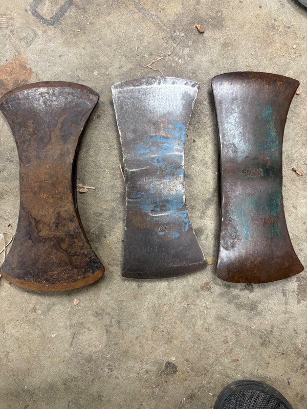 Axe vintage sager, Ruhr west German, collins cruiser, vintage double bit axe lot
