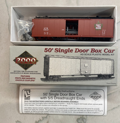 Proto 2000 HO Maßstab Grand Trunk Western 50' Einzel Tür Box Wagen Kit 595187 | Zustand: Neu