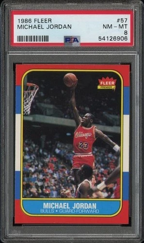 1986-87 Fleer Michael Jordan #57 PSA 8 Rookie RC Chicago Bulls