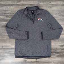 NFL Team Apparel Denver Broncos Fortune 1/4 Zip Sweater Knit Pullover Youth XL