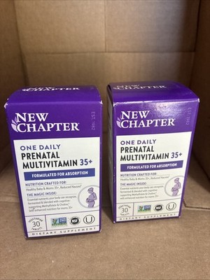 New Chapter One Daily Prenatal Multivitamin 35+ (30 Veg Tabs Each ) Exp 2027