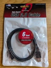 Pearstone USB 2.0 Type A Male to Micro Type B Male Cable (Black) - 6' (1.8 m)