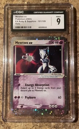 Mewtwo EX 101/109 Ruby and Sapphire Holo - CGC 9. Low Pop.
