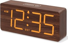 DreamSky Wooden Digital Alarm Clock for Bedroom with Large Numbers