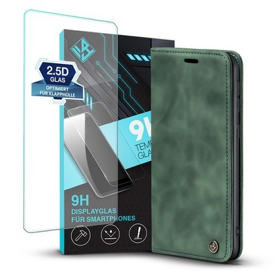 Handyhülle für Motorola Moto G54 Klapp Magnet Smartphone Cover 9H Displayglas