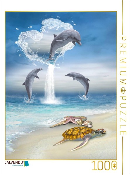 Calvendo Puzzle The Hearts Of Dolphins | 1000 Pieces, Finished Size 25.2 × 18.9-image