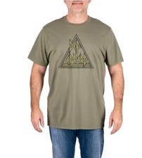 Def Leppard Size L Band Graphic T-shirt Logo Olive Green Official Merchandise