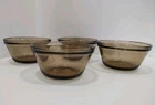 Vintage Anchor Hocking Amber Glass Custard Cups Set of 4 USA Ramekins 1970s