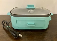Green Life Turquoise 3-In-1 Breakfast Maker Station Nonstick Dual Griddles
