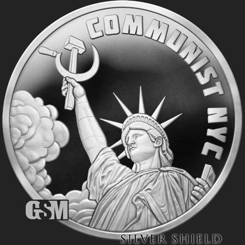 2026 Silver Shield COMMUNIST NYC - 1oz Proof - #159 "WORLD WAR MEme" - Low COAs