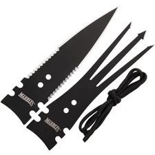 Marbles Gig and Spear Heads Set Black Stainless Steel with Paracord