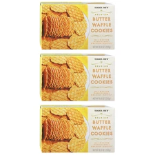 3 Packs Trader Joe's Belgian Butter Waffle Cookies 8.8 oz Each Pack