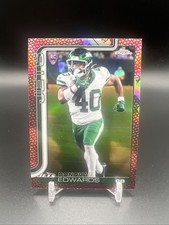 2025 Topps Chrome Football Donovan Edwards #392 Leather Refractor Rookie Jets