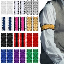 12 Pairs Multicolor 20s Sleeve Garters, Armbands, Shirt Sleeve Holders, Men
