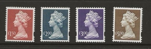 GB 1999 SG1800-1803 50th High Value Machins £1.50-£5 Set MNH Free UK P&P
