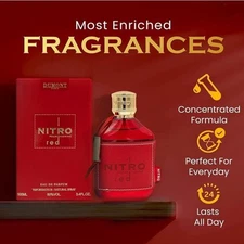 NITRO RED - 3.4oz - Eau De Parfum - Luxury Perfume for Men - Fruit, Woody, Flora