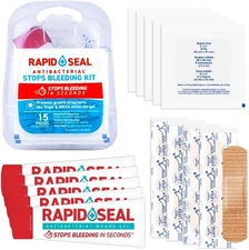 Rapid Seal 15pc Hemostatic First Aid Wound Care Kit | Stops Bleeding in Seconds 