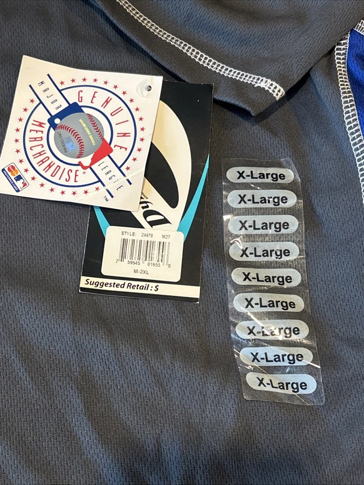 Dynasty MLB 正品商品德州游骑兵队球衣衬衫灰色/蓝色/红色/白色 XL — 第 3/4 张图片